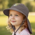 thumbnail image 2 of Oiyii Toddler Girls Water‑Repellent Bucket Hats Crocodile Embroidered Hiking Sun Hats, Grey, 2 of 7