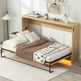 thumbnail image 4 of Newest Twin XL Size Murphy Bed with LED Light, can be Folded into a Cabinet, Natural, 4 of 9