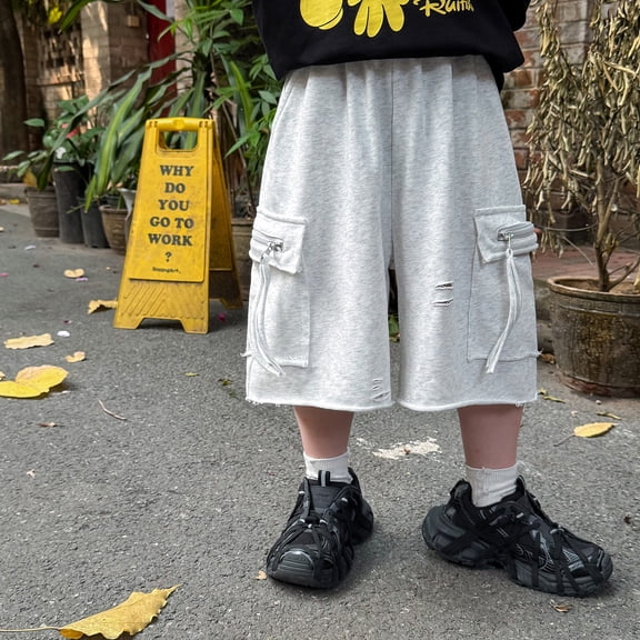 Toddler Cargo Shorts Boys Lightweight Casual Elastic Waist Drawstring Summer Shorts with Pockets Toddler Biker Shorts 2-3 Years Boys Clothes