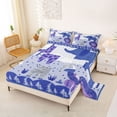 thumbnail image 2 of Erosebridal Blue Lion Kids Bed Sheets, Cute Zoo Animal King Sheets, 4pcs, 2 of 5