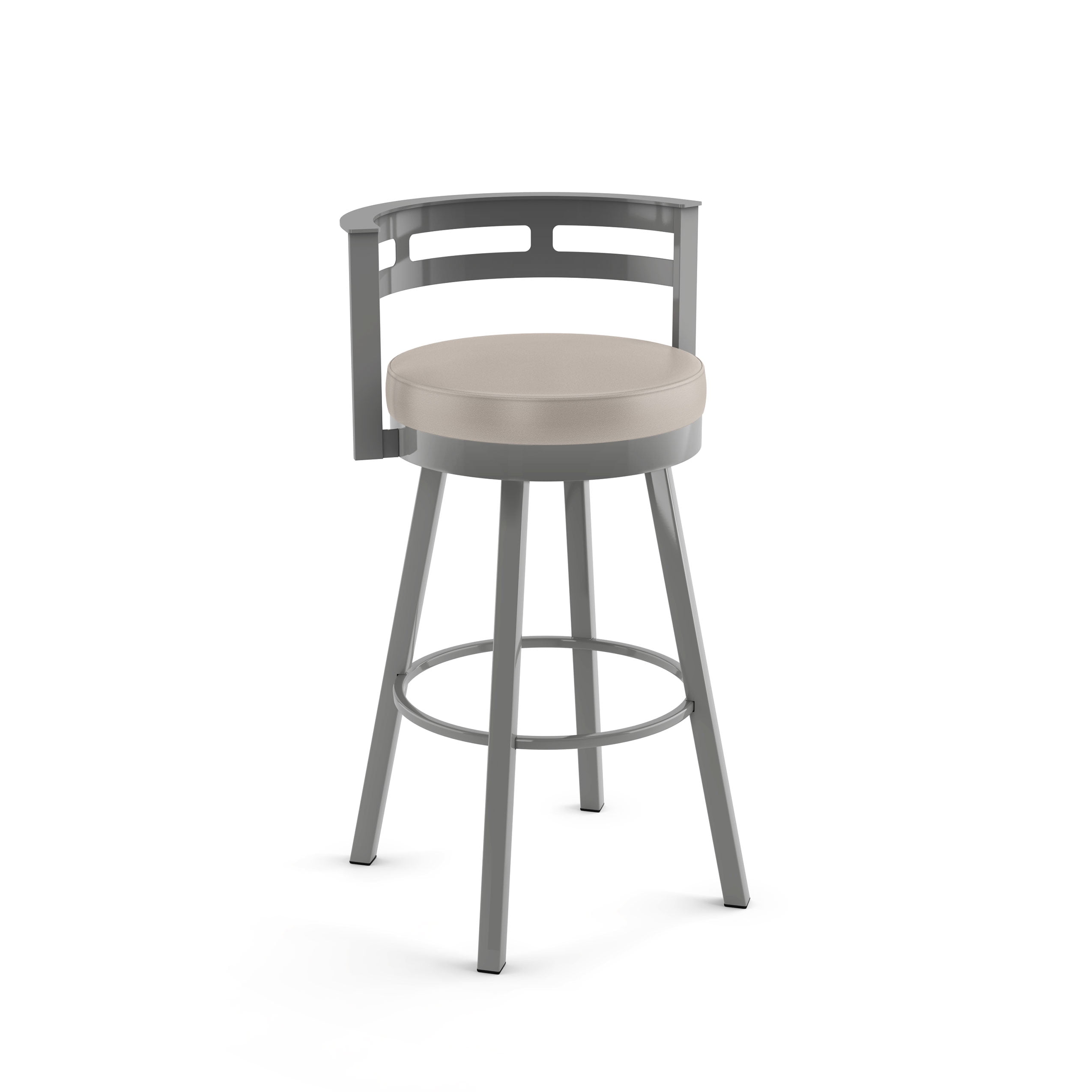 Amisco Render 26 In. Swivel Counter Stool Cream Faux Leather