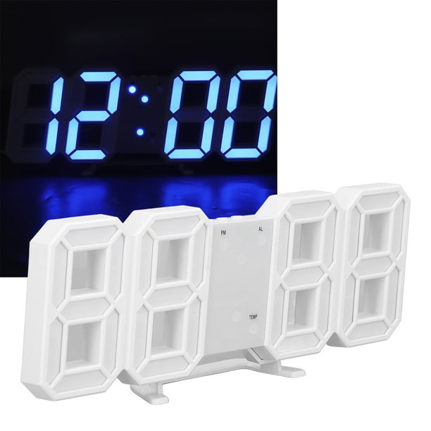 Reloj De Escritorio Digital LED Minimalista, Reloj De Pared De Pared Digital LED 3D Clock Clock De Alarma Blancos Temperatura De Reloj De Alarma De Pared Digital Con Temperatura