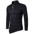 thumbnail image 2 of Hombres Casual Irregular Multicolor Botón Slim Fit Manga Larga Cardigan Camisas Odeerbi ODB-6, 2 of 4