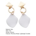 thumbnail image 7 of Grandest Birch 1 Pair Women Dangle Earrings Contrast Color Rhombus Shape Alloy Durable Drop Earrings Lady Accessory Alloy Red, 7 of 7