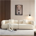 thumbnail image 5 of JERFIT White Modern Sectional Sofa, Plush Teddy Velvet Fabric, Solid Wood Frame, Cloud-Like Comfort for Living Room, 5 of 8