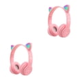 thumbnail image 4 of sweethay Auriculares inalámbricos P47M con luz LED y orejas de gato bonitas con micrófono, casco de música estéreo para chico y chica, auriculares Type3 NO3, 4 of 6
