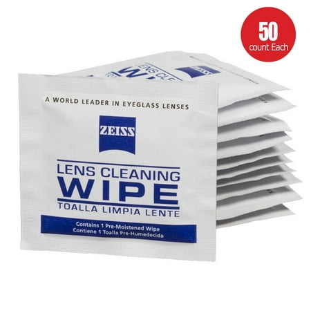 Pre-Moistened Lens Cleaning Wipes - Cleans Bacteria, Germs and without Streaks for Eyeglasses ,Sunglasses,Cameras, Webcams, Cell Phones, Binoculars, Microscopes - (50