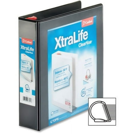 UPC: 0083086263217 | Cardinal XtraLife ClearVue Non-Stick Locking Slant-D Binder  2  Cap  11 x 8 1/2  Black