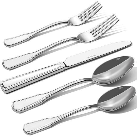 MY 40-Piece Silverware Set, 18/10 Stainless Steel Flatware Set for 8, Tableware Cutlery Set, Utensil Sets for Home Restaurant, Mirror Finish, Dishwasher Safe