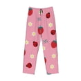 thumbnail image 6 of Uemuo Strawberry and Ladybugs Pattern Men's Wide Leg Palazzo Lounge Pants with Pockets Light Weight Loose Comfy Casual Pajama Pants-, 6 of 9