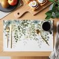 thumbnail image 2 of Green Eucalyptus Leaves Placemats Set of 6, Summer Botanical Weeping Placemats for Dining Table, Place Mats for Kitchen Tabletop, Waterproof Wipeable Dining Table Mats Set, 2 of 9