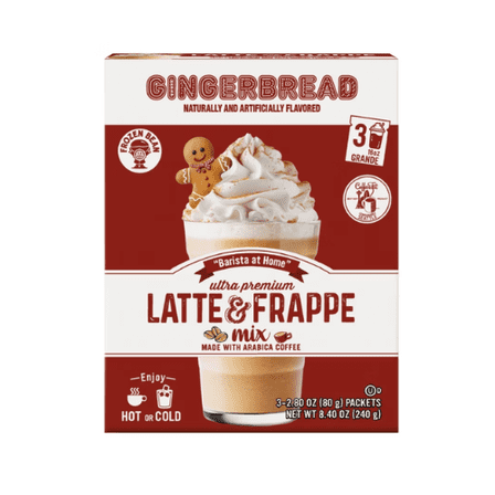 Frozen Bean Gingerbread Flavored Ultra Premium Latte & Frappe Mix 2 Pack, 8.40 Oz