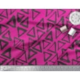 thumbnail image 3 of Soimoi Pink Georgette Viscose Fabric Triangle Geometric Print Fabric by the Yard 42 Inch Wide, 3 of 3