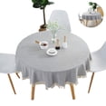 thumbnail image 3 of Round Tablecloth Solid Color Tassel Tablecloths Cotton Tablecloth Suitable for Home Kitchen Decoration, 3 of 8