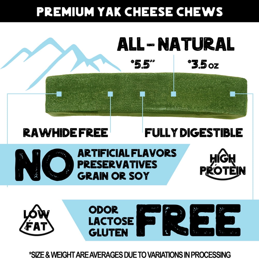 Texas Pet Company Global Collection Mint Flavor Yak Cheese Chew Treats for Dogs, Large Bag (4 Pack)