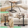 thumbnail image 2 of Kitstorack Table de Plateau TV avec Verrou à Panneau, Hauteur Réglable et Conception Rabattable à 90&Acirc;&deg;, Table d'Appoint avec Accoudoirs pour Manger, Portable, Canapé, Lit Ou Petit S, 2 of 9