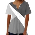 thumbnail image 2 of Fiudx Camisas de Mujer Top Corto con Botones y Cuello En V Estampado para Mujer, 2 of 3