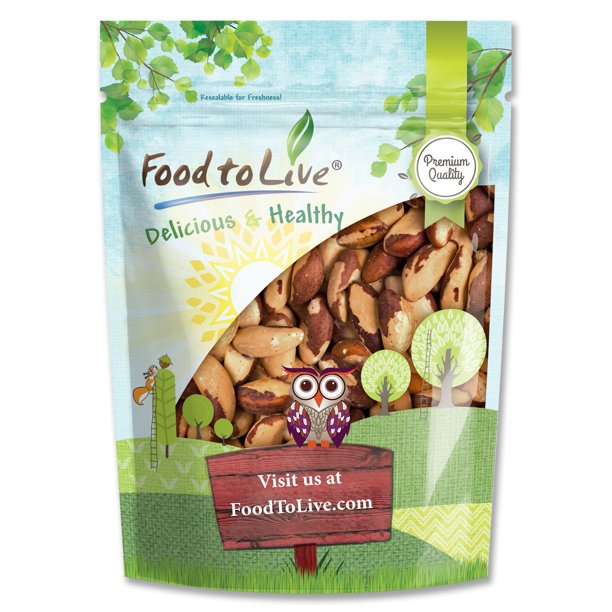 Dry Roasted Brazil Nuts By Food To Live - Non-GMO, Kosher, Vegan Snack (1.5 Year Shelf Life)