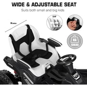 TOKTOO 24 Volt Ride On Toys for Big Kids, Kids Ride On ATV with 4 Motors, Remote Control, Shock Absorber & LED Headlights, 4WD Battery Powered ATV for Kids Age 5-12, White