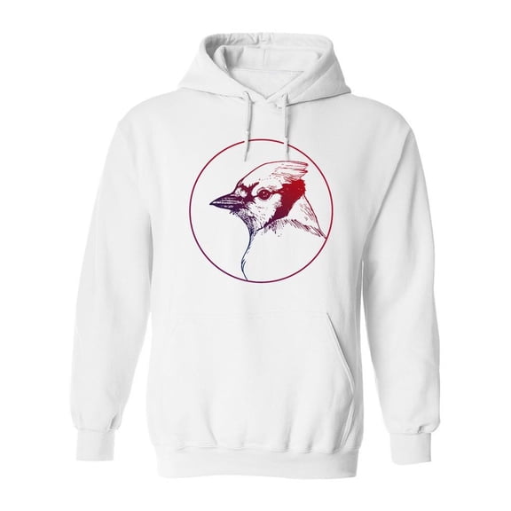 Cardinal Bird Head  Hoodie Men -Image by Shutterstock, Male 3X-Large