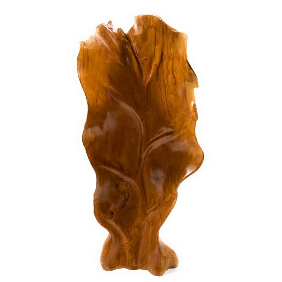 Elegant Carved Leaf on Stand 21" X 9.5" X 7" Teak Root - Centerpiece | #cin19a