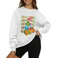 thumbnail image 4 of Women’S Christmas Sweatshirt Ugly Christmas Sweater Printed Long Sleeve Graphic Holiday Pullover White XL, 4 of 4
