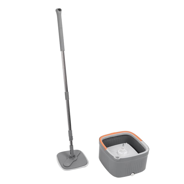 Ensemble de Seau à Vadrouille, Poignée Réglable Utilisation Sèche et Humide Système de Nettoyage de Sol Séparation avec 2 Chiffons pour Maison pour Carreaux de Marbre
