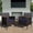 Navy Blue with Wooden Armrest, variant on MF Studio 2 Pieces Outdoor Rattan Dining Chairs, All Weather PE Rattan Wicker Chairs with Cushion and Wooden Armrest