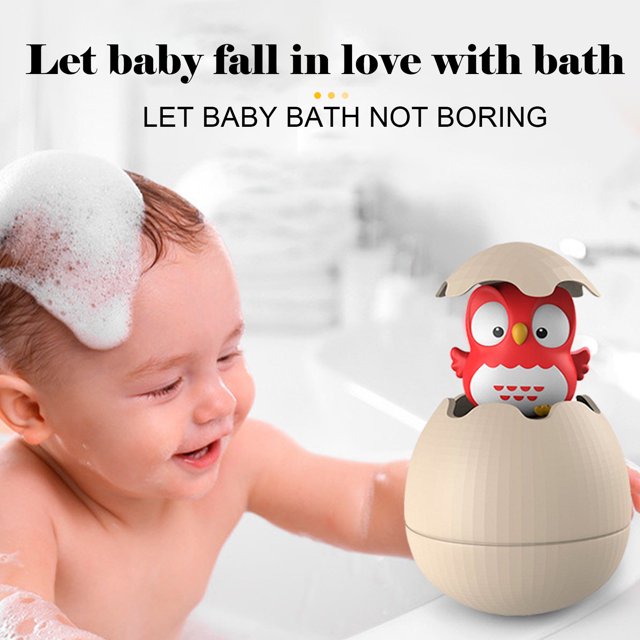 Juguete de baño para bebé, huevos de búho que lanzan chorros, juguetes de bañera ecológica para niños, juguete de agua con espray Wmkox8yii shdjk4092