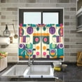 thumbnail image 4 of Yayeee Kitchen Curtains Light Filtering 27"x36" Rod Pocket Short Cafe Window Panel, Purple Geometric, 4 of 7