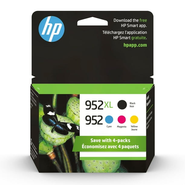 Cartuchos de tinta HP 952 cian, magenta, amarillo/952XL negro, paquete de 4
