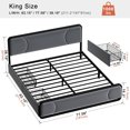 thumbnail image 3 of GUNAITO King Bed Frame with 2 Storage Drawers, Platform Bed with Velvet Upholstered Headboard, Modern Bed Frame with Charging Station & USB Port, Beige, 3 of 9