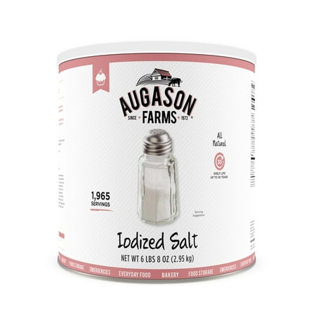 Augason Farms Iodized Salt 6 lbs 8 oz No. 10 Can