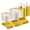 Clear Gold, variant on WELLIFE FESTIVE 300 PCS Gold Disposable Dinnerware Set for 75 Guests, Include: 50 Dinner & Salad Plates, Cups, Forks Knives Spoons