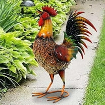Metal Chicken Statue, Outdoor Garden Yard Decor Sculpture for Home and Office, Rooster Metal Yard Art for Garden Outdoor Patio Pond