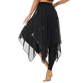 thumbnail image 2 of YIZYIF Womens Latin Dance Skirt Irregular Hem Ballroom Tango ChaCha Dance Costume Black-A M, 2 of 7