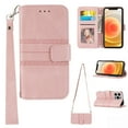thumbnail image 1 of Nalacover Crossbody Wallet Case for iPhone 14 Pro, Detachable Wrist Strap Handbag Card Slots Holder Premium PU Leather Flip Folio Cover with Kickstand Magnetic Clasp Shoulder Strap Case,Pink, 1 of 10