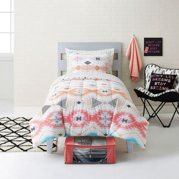 Simple By Design Boho Blue 8 Piece Dorm Kit Twin Xl Comforter