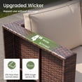 thumbnail image 3 of POTEBAN 6-Piece Space-Saving Patio Furniture Set, All Weather Brown Wicker Rattan Sectional Sofa with 2 Ottomans, Outdoor Conversation Set for Garden, Backyard, Khaki Cushions, 3 of 9