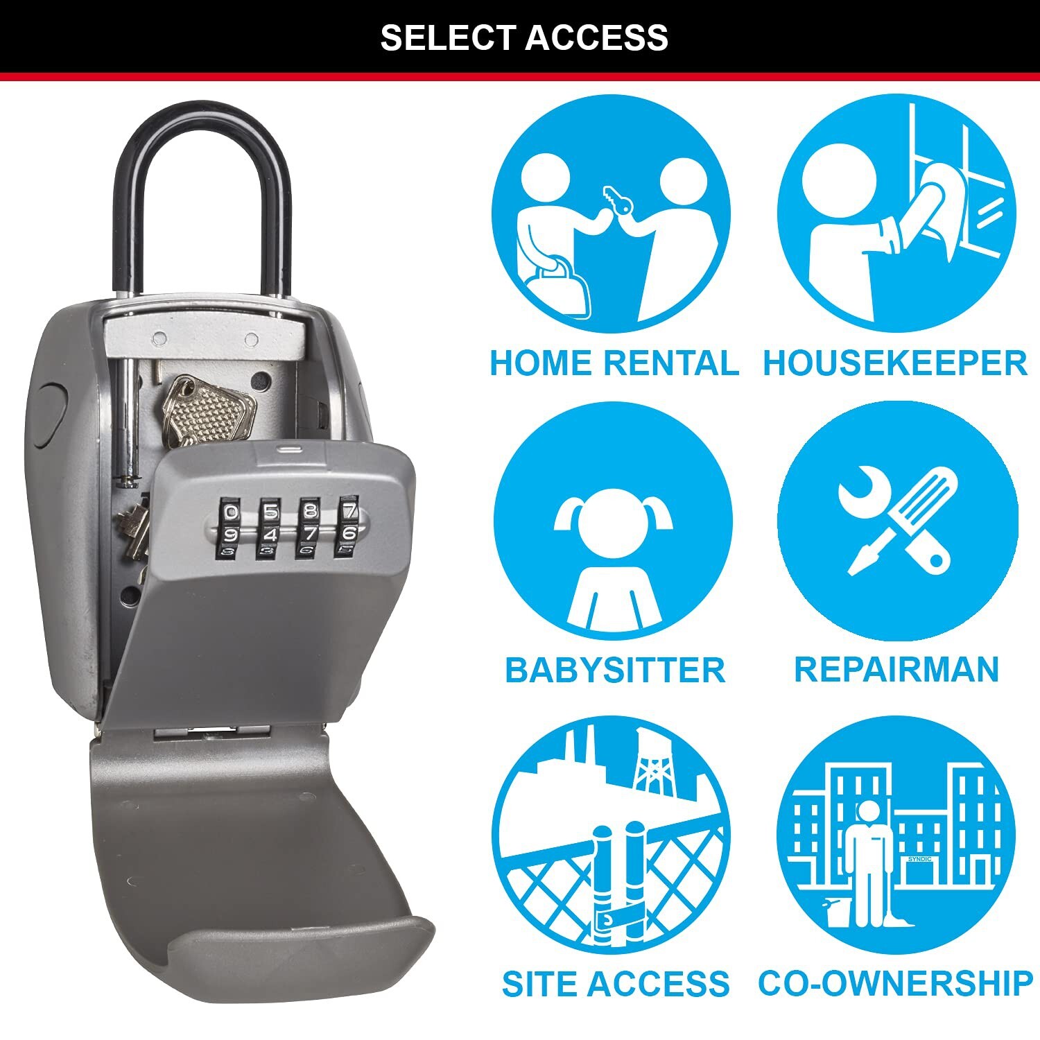 Master Lock Heavy Duty Key Lock Box, Outdoor Lock Box for House Keys, Key Saf...