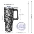 thumbnail image 2 of Black Christmas Snowflake Pattern Tumbler with Handle and Lid,40oz Double Wall Vacuum Insulated Tumbler,Cups Gift for Women and Men, 2 of 7