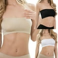 thumbnail image 2 of VISALY Seamless Tube Bandeau: Wirefree Comfort, Microfiber Fabric, Convertible Strap Options, Beige,L, 2 of 7