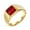 Gold Red, variant on Men's and Women's Stainless Steel Classic Square Gemstone Ring Gold Green Size 10