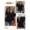 thumbnail image 5 of Dokotoo Womens Black Short Sleeve Blouses Ruffle Shirt Peplum Blouses for Women Ladies Summer Tops Chic Blouse, US 16-18(XL), 5 of 7