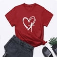 thumbnail image 4 of Camisetas de Manga Corta para las Mujeres Casual Día de Pascua Impresión Cuello de Tripulación Suelta Camiseta, Poliéster Spandex, 4 of 7