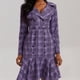 thumbnail image 2 of Vestido de mujer estilo urbano, de manga larga, con estampado de cuadros y doble botonadura y solapa estilo europeo y americano, 2 of 6