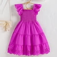 thumbnail image 7 of Splozh Dress for Girls Little Girls Ruffle Sleeve Dresses Summer Cotton Casual Skater Swing Twirly Sundress 6-7 Years,Red, 7 of 7