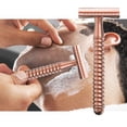 thumbnail image 3 of Maquinilla de Afeitar de Seguridad de Mango Largo Premium Sunnimix Doble Filo dorado, 3 of 8