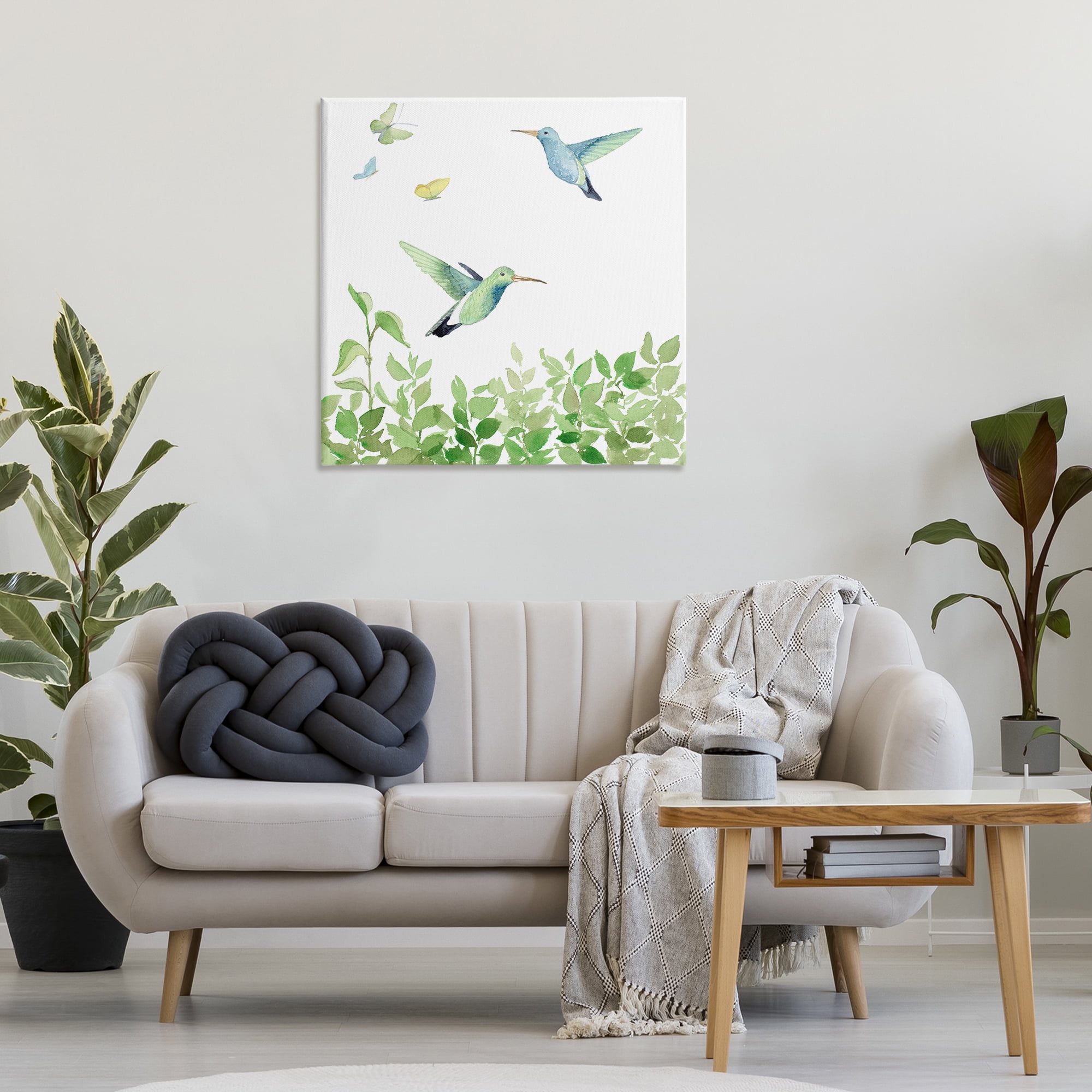Stupell Industries Spring Hummingbirds Scene Animals & Insects Painting Gallery Wrapped Canvas Art Print Wall Art, 30 x 30