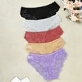 thumbnail image 4 of Lunuaoe Women's Lace Patchwork Panties, Sexy Half-Hip Cheeky Underwear, Breathable Soft Briefs, 4 of 6